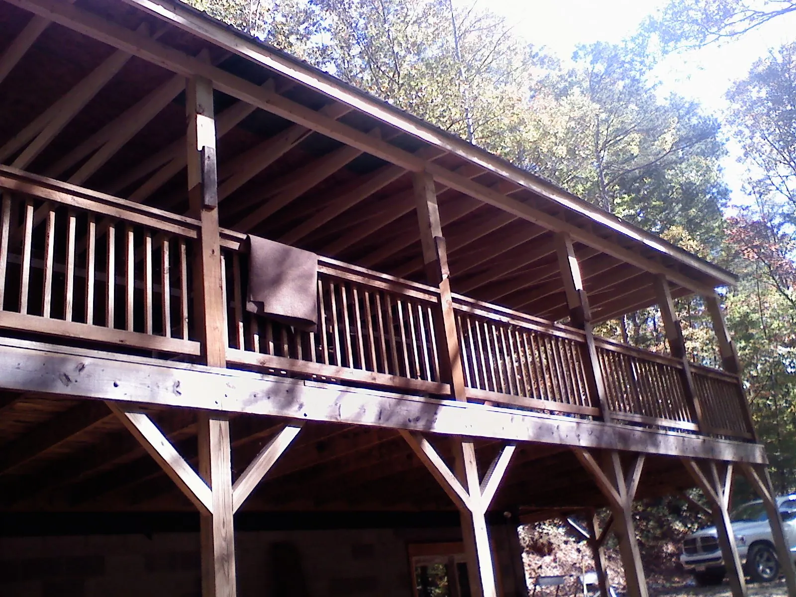 Timber framing under a new elevated porch and deck — Roof Leak Repair in Verplanck by Roofing Brothers